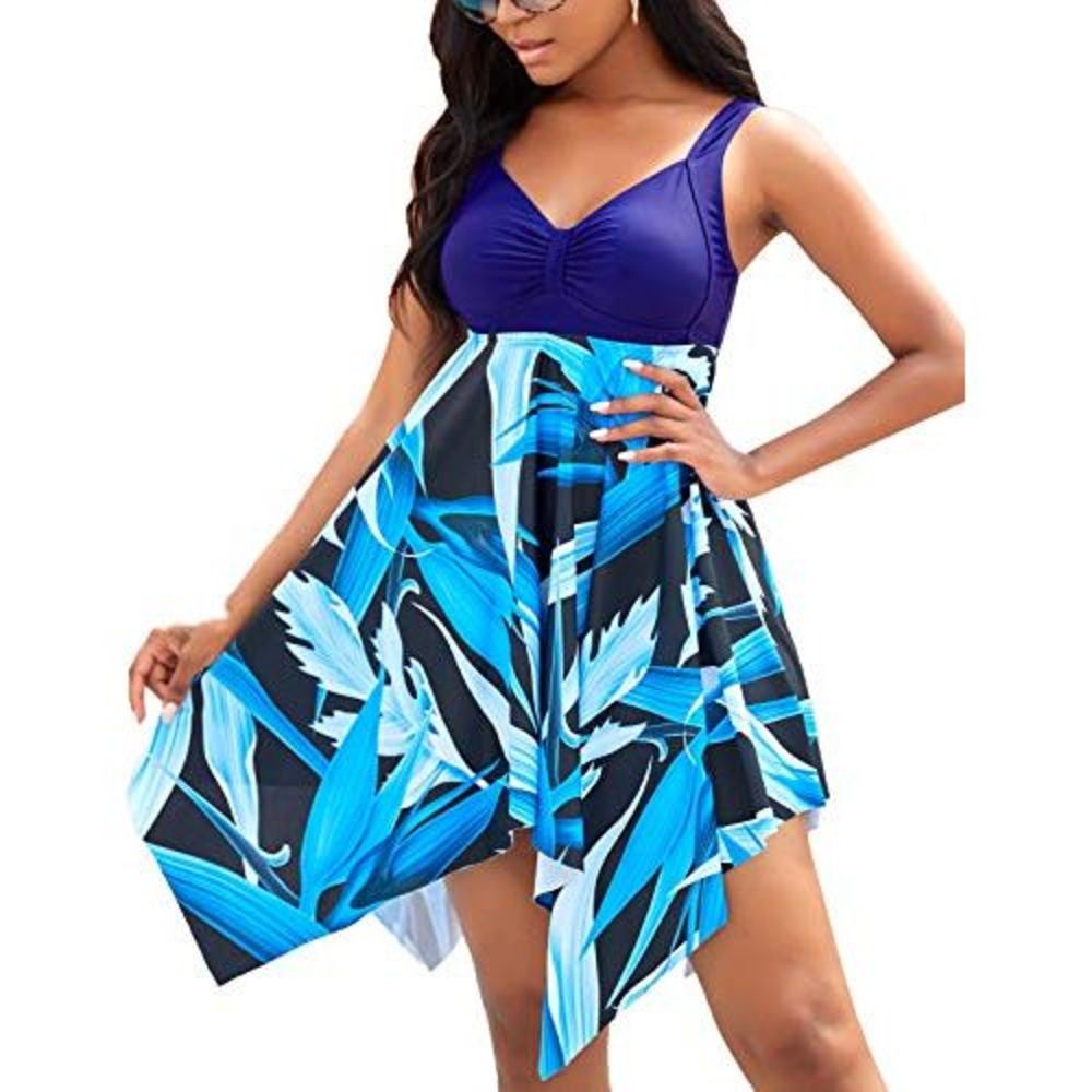 BUCOTA Swimsuits Swimdress for Women Athletic Two Piece Plus Size Tankini